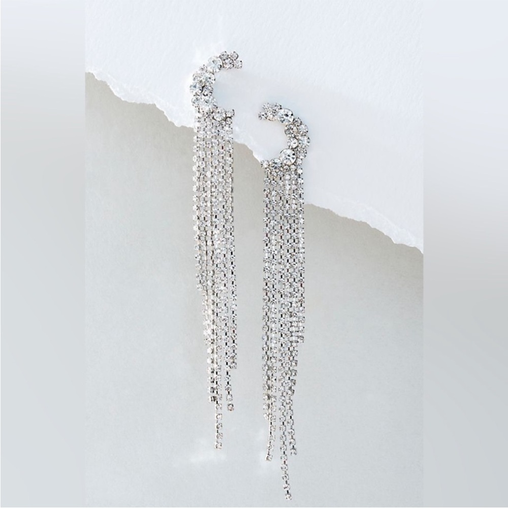 NWT Free People You Make Me Feel Like Dancing Dangles Earings In Silver Tone